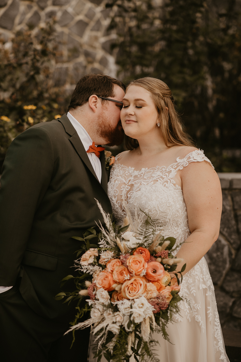 Stunning bride and groom wedding portraits at Main Street Ballroom in Ellicott City, Maryland by Britney Clause Photography