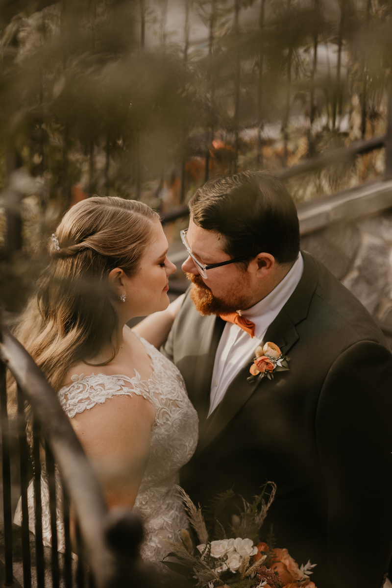 Stunning bride and groom wedding portraits at Main Street Ballroom in Ellicott City, Maryland by Britney Clause Photography