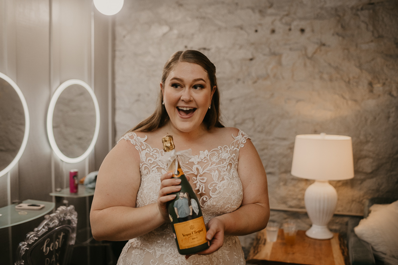 A bride getting ready at Main Street Ballroom in Ellicott City, Maryland by Britney Clause Photography