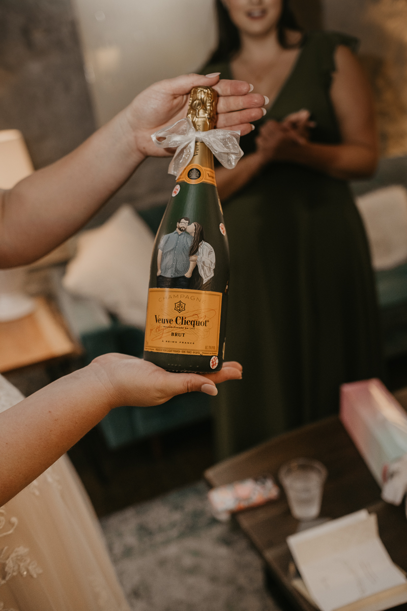 A bride getting ready at Main Street Ballroom in Ellicott City, Maryland by Britney Clause Photography