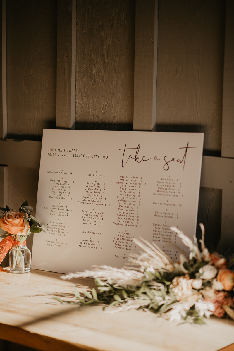 Gorgeous industrial wedding reception decor at Main Street Ballroom in Ellicott City, Maryland by Britney Clause Photography