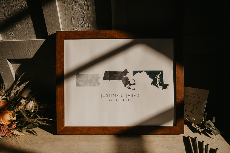 Gorgeous industrial wedding reception decor at Main Street Ballroom in Ellicott City, Maryland by Britney Clause Photography