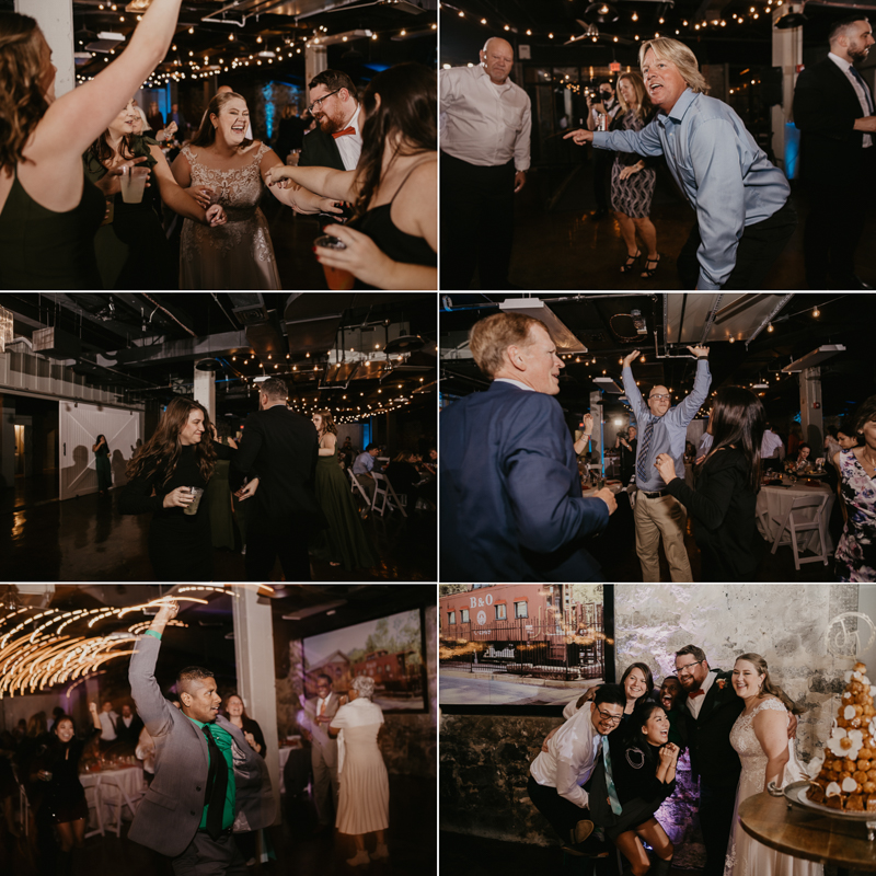 An exciting evening wedding reception by DJ Black Wizard at Main Street Ballroom in Ellicott City, Maryland by Britney Clause Photography