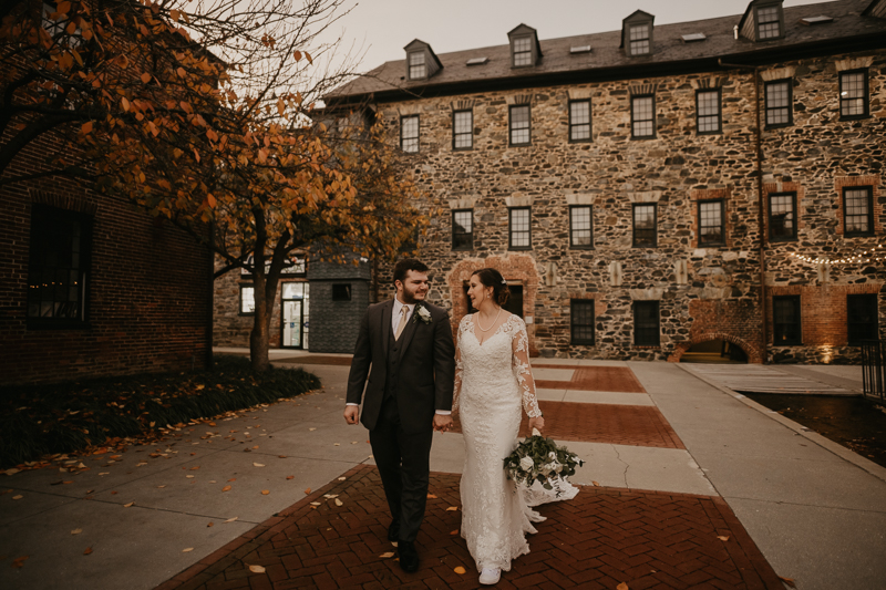 A gorgeous Fall wedding at the Mt. Washington Mill Dye House in Baltimore, Maryland by Britney Clause Photography