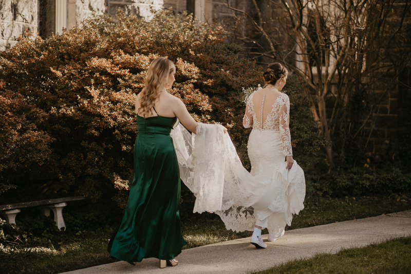 Stunning bride and groom wedding portraits at the Shrine of the Sacred Heart by Britney Clause Photography