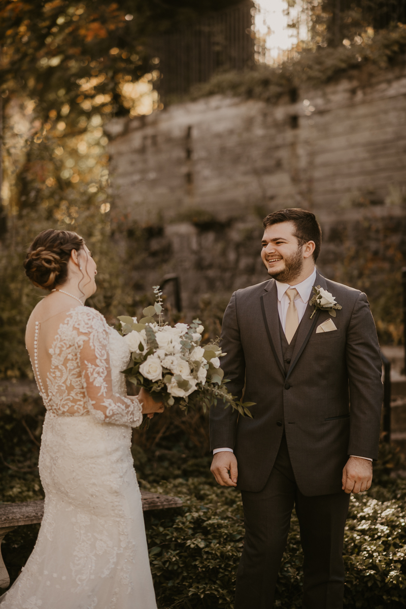 Stunning bride and groom wedding portraits at the Shrine of the Sacred Heart by Britney Clause Photography