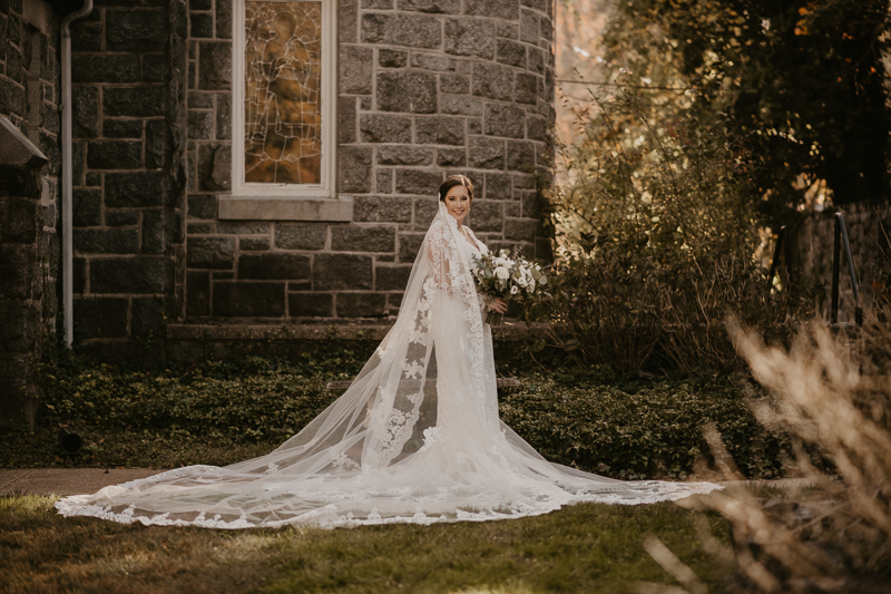 Stunning bride and groom wedding portraits at the Shrine of the Sacred Heart by Britney Clause Photography