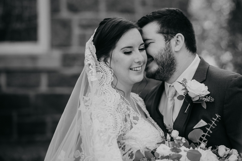 Stunning bride and groom wedding portraits at the Shrine of the Sacred Heart by Britney Clause Photography