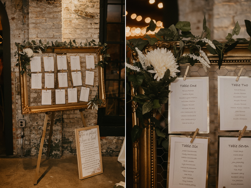 Magical wedding reception decor by Linwoods Catering at the Mt. Washington Mill Dye House in Baltimore, Maryland by Britney Clause Photography