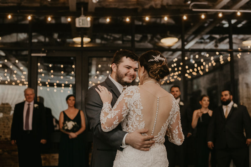 Magical wedding reception at the Mt. Washington Mill Dye House in Baltimore, Maryland by Britney Clause Photography