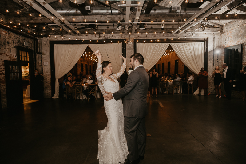 Magical wedding reception at the Mt. Washington Mill Dye House in Baltimore, Maryland by Britney Clause Photography