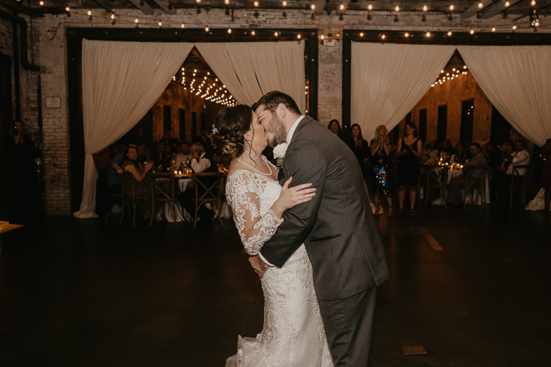 Magical wedding reception at the Mt. Washington Mill Dye House in Baltimore, Maryland by Britney Clause Photography