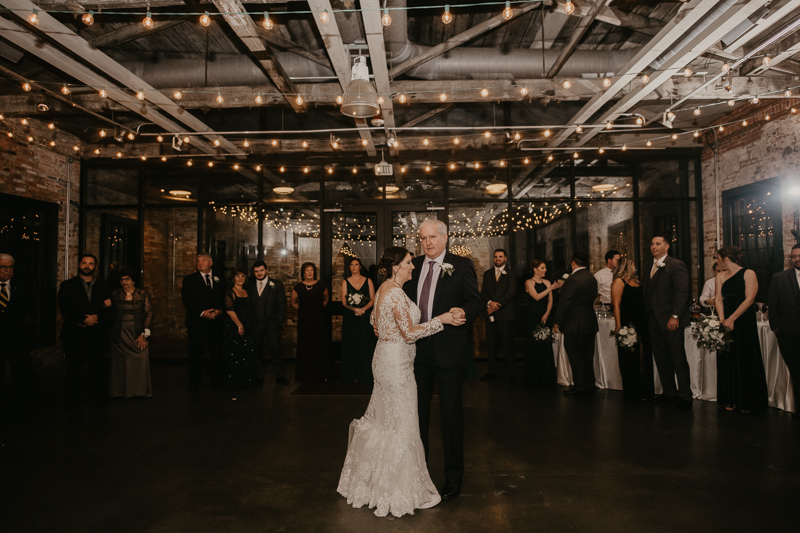 Magical wedding reception at the Mt. Washington Mill Dye House in Baltimore, Maryland by Britney Clause Photography