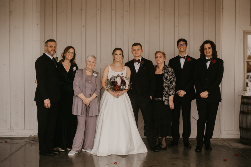 Beautiful family wedding portraits at Kylan Barn in Delmar, Maryland by Britney Clause Photography