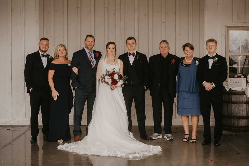 Beautiful family wedding portraits at Kylan Barn in Delmar, Maryland by Britney Clause Photography