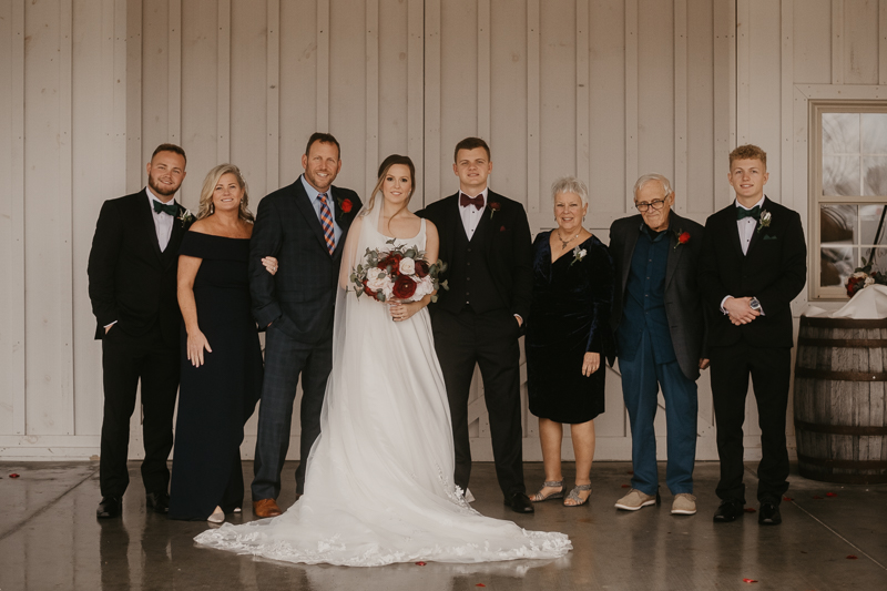 Beautiful family wedding portraits at Kylan Barn in Delmar, Maryland by Britney Clause Photography