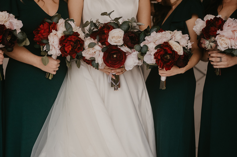 Gorgeous wedding flowers from Something Borrowed Blooms at Kylan Barn in Delmar, Maryland by Britney Clause Photography