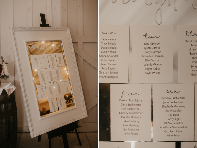 Magical wedding reception decor at Kylan Barn in Delmar, Maryland by Britney Clause Photography