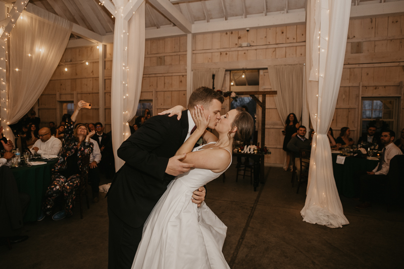 A fun wedding reception at Kylan Barn in Delmar, Maryland by Britney Clause Photography