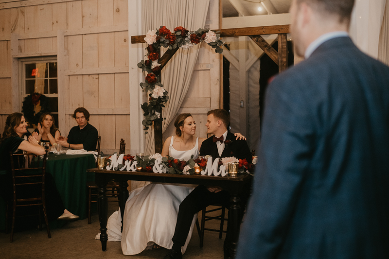 A fun wedding reception at Kylan Barn in Delmar, Maryland by Britney Clause Photography