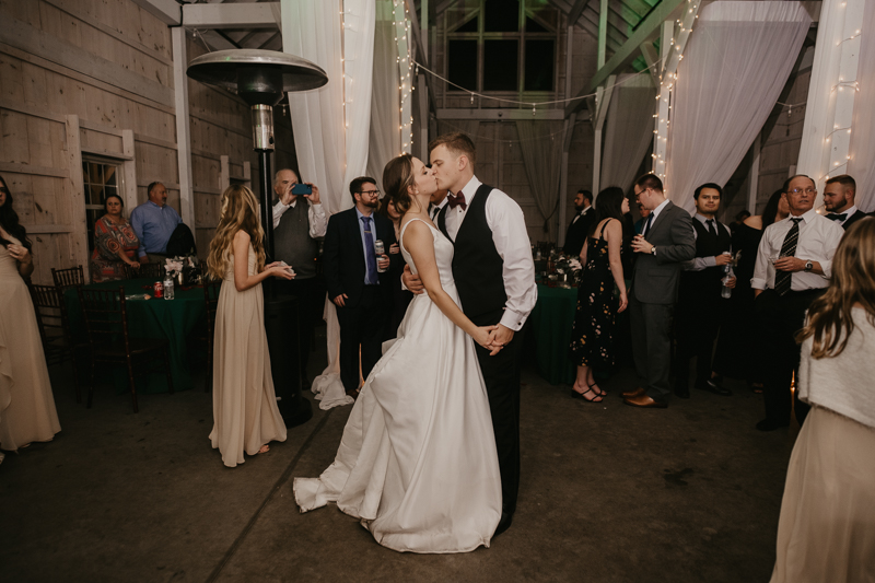 A fun wedding reception at Kylan Barn in Delmar, Maryland by Britney Clause Photography