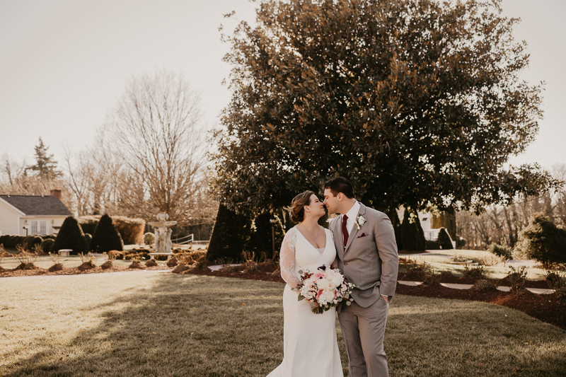 Gorgeous wedding portraits of the bride and groom at Antrim 1844 in Taneytown, Maryland by Britney Clause Photography