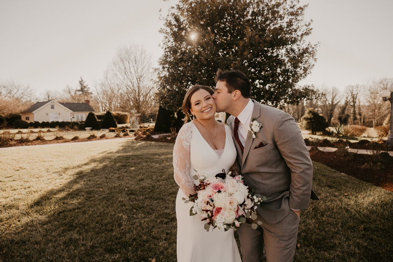 Gorgeous wedding portraits of the bride and groom at Antrim 1844 in Taneytown, Maryland by Britney Clause Photography