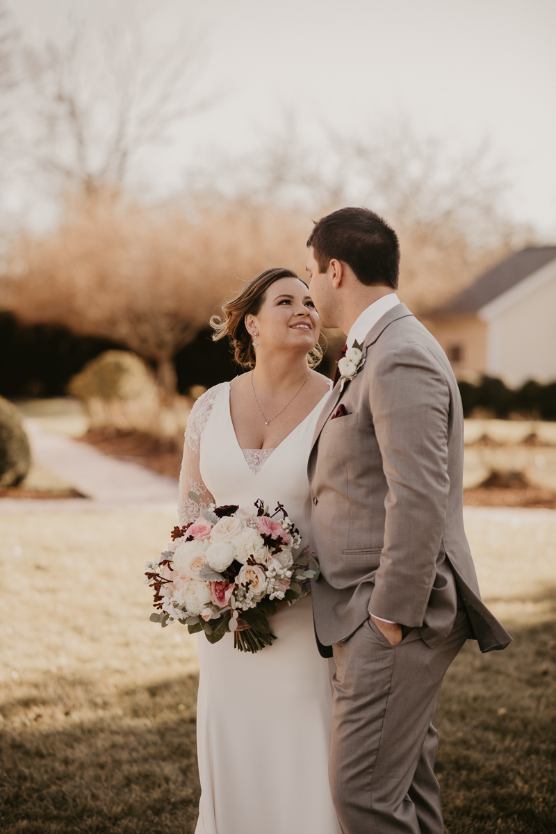 Gorgeous wedding portraits of the bride and groom at Antrim 1844 in Taneytown, Maryland by Britney Clause Photography