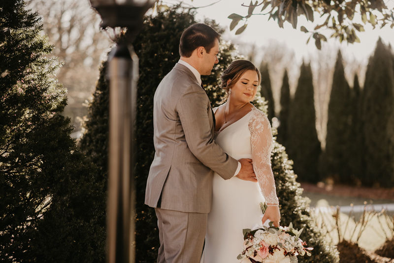 Gorgeous wedding portraits of the bride and groom at Antrim 1844 in Taneytown, Maryland by Britney Clause Photography