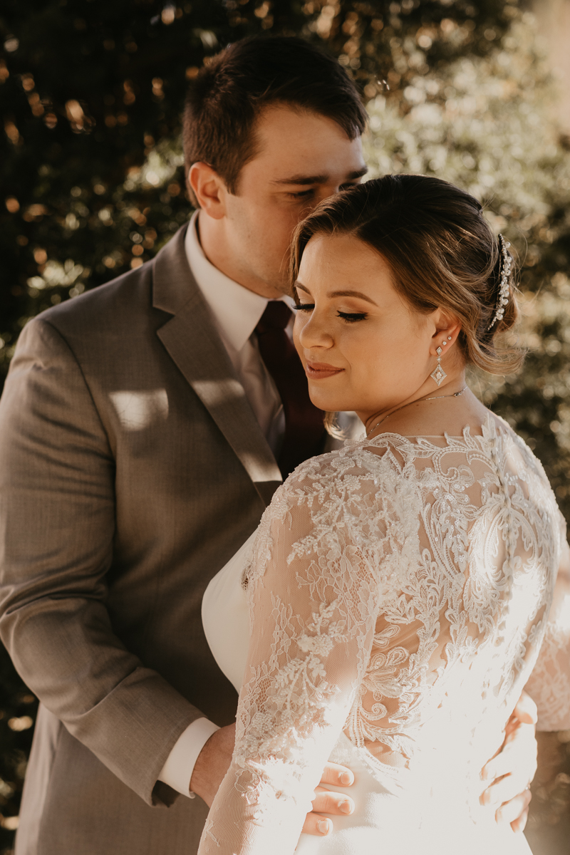 Gorgeous wedding portraits of the bride and groom at Antrim 1844 in Taneytown, Maryland by Britney Clause Photography