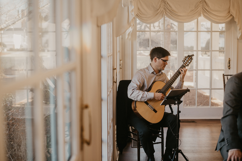 A gorgeous indoor wedding ceremony at Antrim 1844's Garden Room in the Pavilion in Taneytown, Maryland by Britney Clause Photography