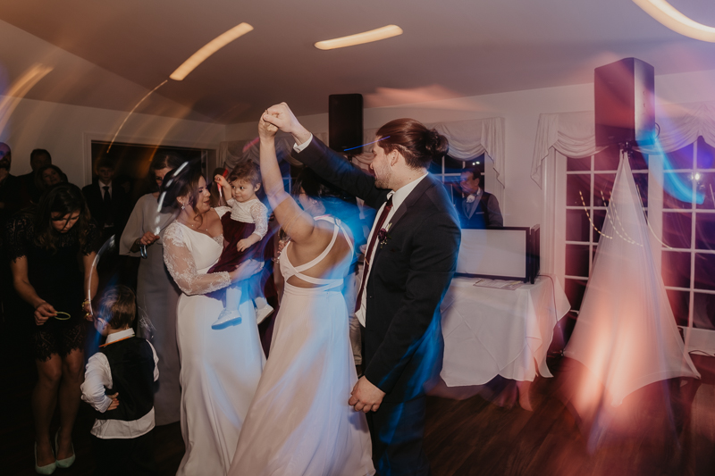 A lively wedding dance floor by Dance Masters Entertainment at Antrim 1844 in Taneytown, Maryland by Britney Clause Photography