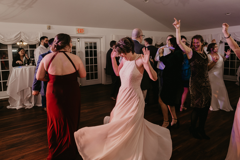 A lively wedding dance floor by Dance Masters Entertainment at Antrim 1844 in Taneytown, Maryland by Britney Clause Photography