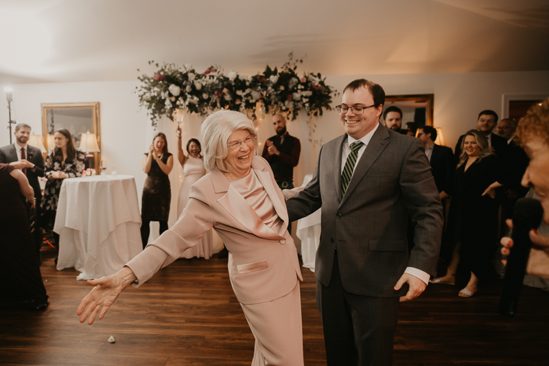 A lively wedding dance floor by Dance Masters Entertainment at Antrim 1844 in Taneytown, Maryland by Britney Clause Photography