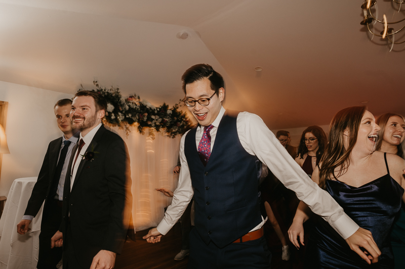 A lively wedding dance floor by Dance Masters Entertainment at Antrim 1844 in Taneytown, Maryland by Britney Clause Photography