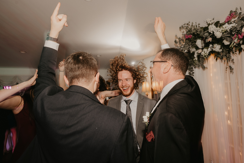 A lively wedding dance floor by Dance Masters Entertainment at Antrim 1844 in Taneytown, Maryland by Britney Clause Photography