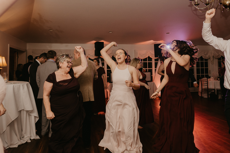 A lively wedding dance floor by Dance Masters Entertainment at Antrim 1844 in Taneytown, Maryland by Britney Clause Photography